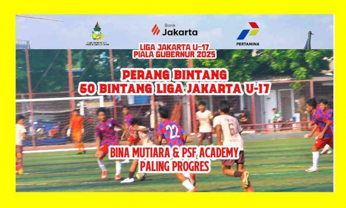 Laga Bintang, gabungan pemain terbaik di Liga Jakarta U-17. Foto: Isson Khairul