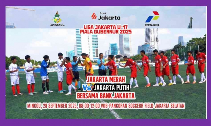 Jakarta Merah Vs Jakarta Putih. Inilah strategi dan proses untuk membina serta mendapatkan pemain terbaik di Liga Jakarta U-17. Foto: Isson Khairul