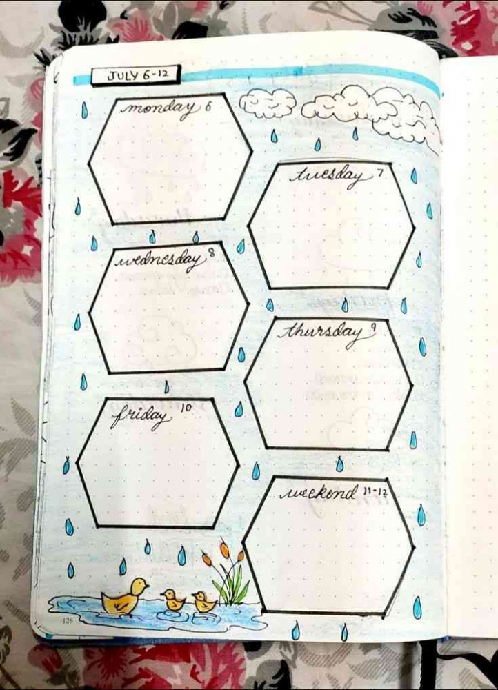 Layout jurnal dengan musim hujan (pinterest.com/Navpreetkaur2511)