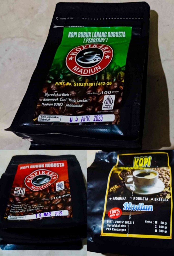 Kopi sachet besar produk lokal Madiun (Dokumentasi pribadi: Isti Yogiswandani)