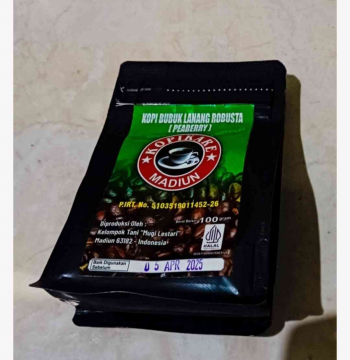 Kopi bubuk Lanang Robusta: Peaberry (Kare)(Dokumentasi pribadi: Isti Yogiswandani)