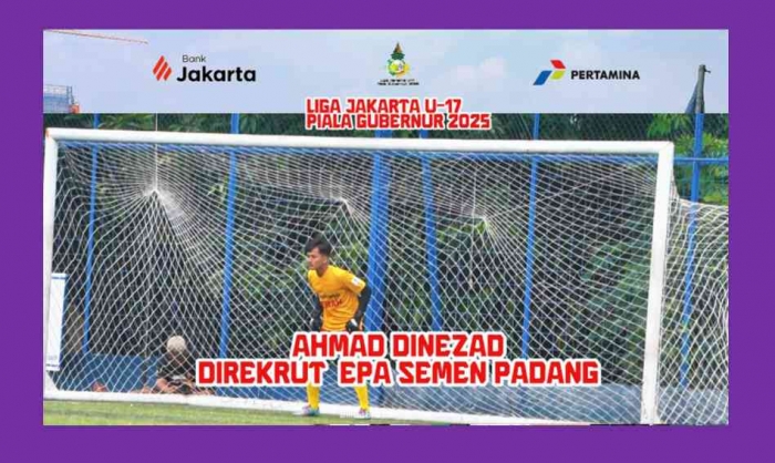 Lompatan karir Ahmad Dinezad, kiper klub Bina Mutiara. Dari Liga Jakarta U-17 direkrut EPA Semen Padang. Foto: Isson Khairul