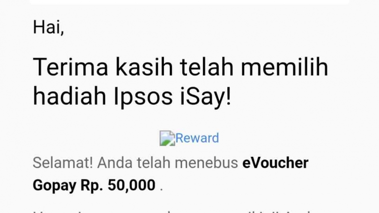 Bukti pembayaran survei Ipsos isay