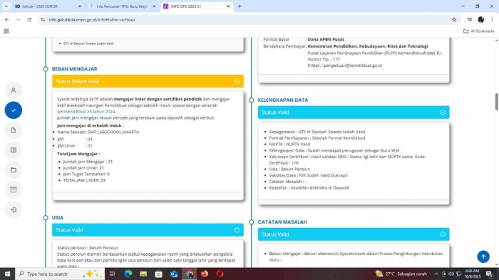 Beben mengajar belum valid/dokpri