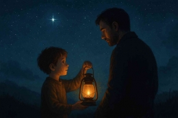 Cahaya dari masa kecil yang menuntun langkah orang dewasa. (ilustrasi AI Chat GPT)