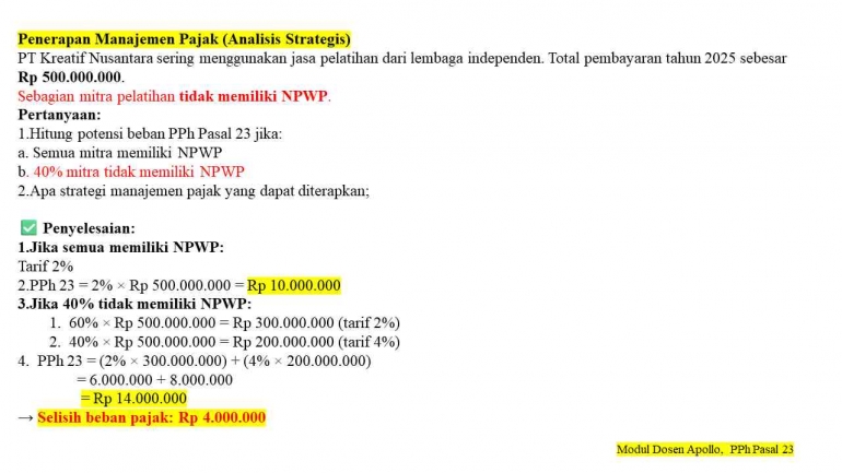 Sumber : Modul 04 PPh 23 Magister Akuntansi UMB Dosen Prof. Apollo