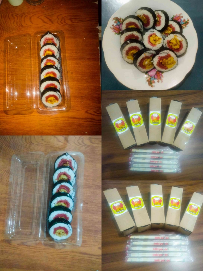 Kimbap produk Mbah Mirah Sambel Kediri (Dokumentasi pribadi: Tante Etik)