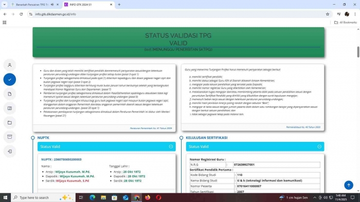 Omjay sudah valid dan berwarna hijau/dokpri