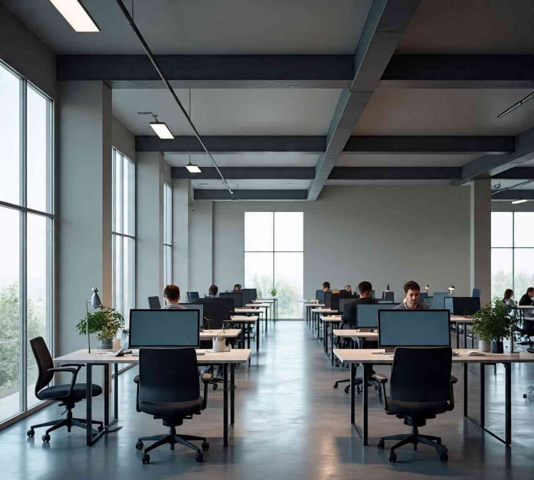 Office Ruko Open Space Open Space Office: Efisiensi atau Mental Health Hazard? Halaman 1 ...