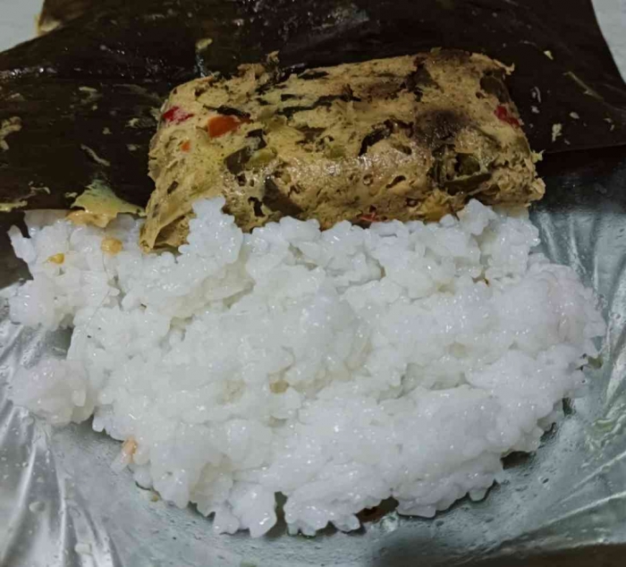 Bothok dan nasi putih hangat (Dokumentasi pribadi: Isti Yogiswandani)