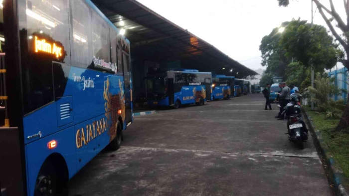 Bus terparkir di Terminal Hamid Rusdi. -(Dokumentasi Pribadi)