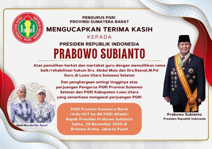 kami merindukan presiden prabowo subianto di hut PGRI/dokpri