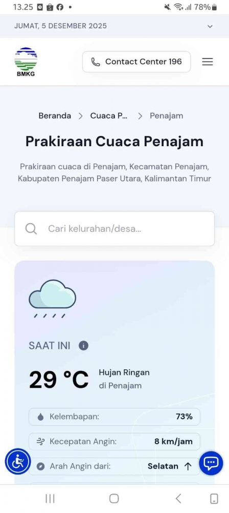Kondisi pukul 13.25 Wita 5/12/25 (dokpri)