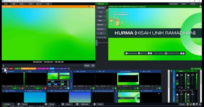 Tampilan UI vMix (foto: RRI Tarakan/dachry)