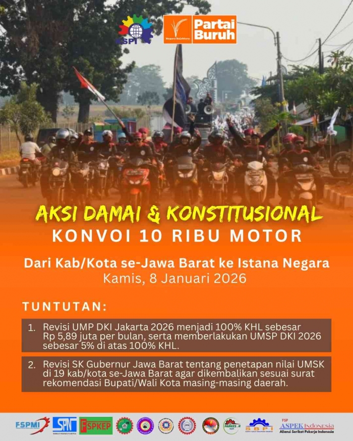 Flyer aksi damai Buruh tanggal 8 Januari 2025. Sumber dokpri