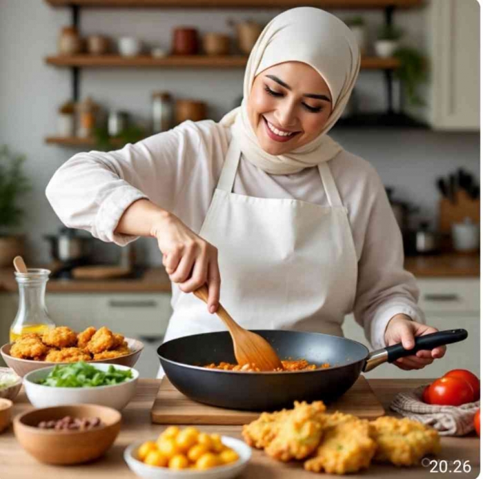 Hobi memasak yang mendapat panggung saat Ramadan (ilustrasi diolah dengan Meta AI)