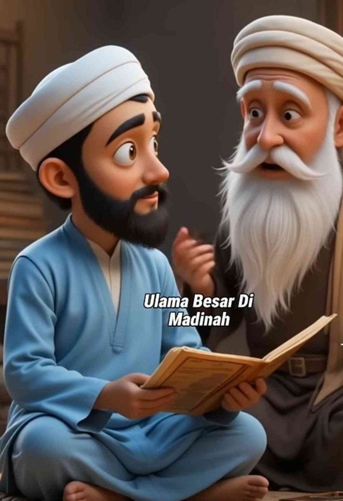 Imam Syafi'i berguru pada Imam Malik, seorang ulama besar di Madinah (Tangkapan layar YouTube: Ibu Imam Syafi'i menolak Kepulangan nya)