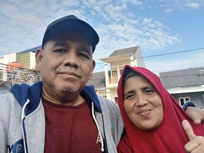 Omjay dan istri sehabis olahraga pagi/dokpri