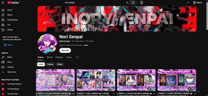 (Sumber: https://www.youtube.com/@Noriwangyy)