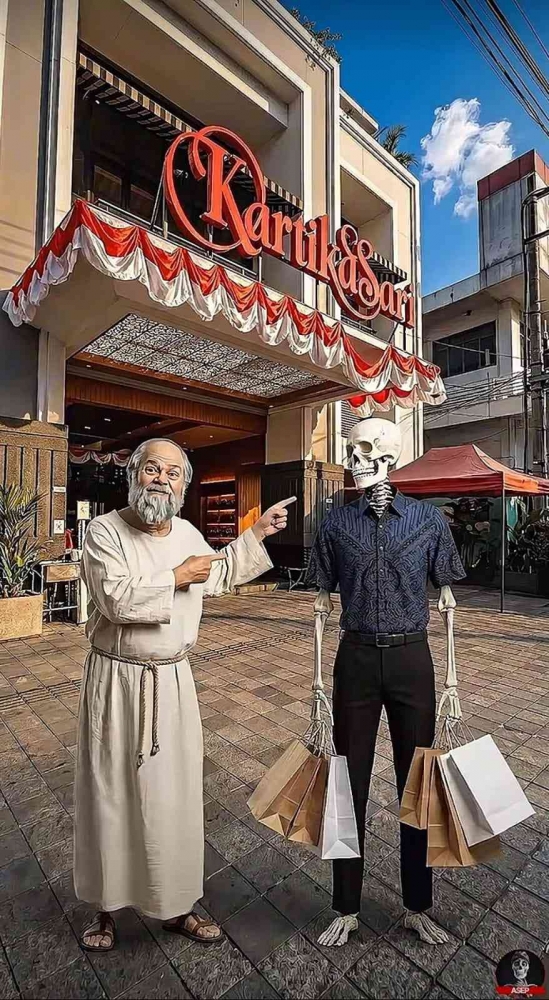 Gambar: Skeleton dan Socrates (Sumber=Tiktok: AsepTheSkeleton)