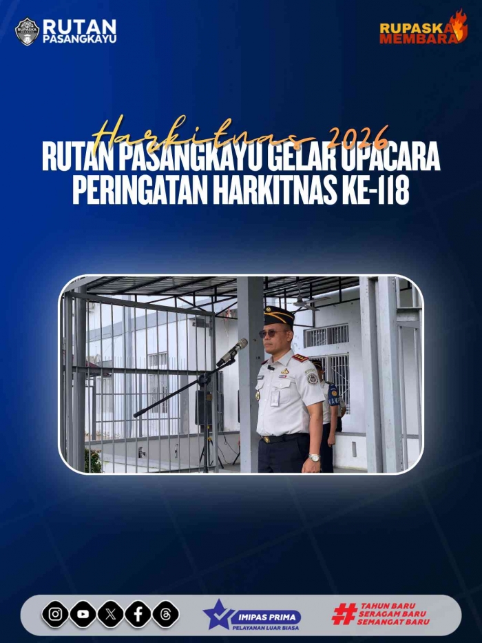 Harkitnas 2026, Rutan Pasangkayu Gelar Upacara Harkitnas Ke-118
