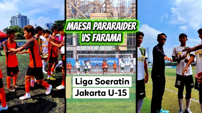 Liga Soeratin Jakarta U-15, Maesa Pararaider lawan Farama. Masih masih banyak PR untuk tingkatkan kompetensi. Foto: Isson Khairul