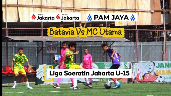 Batavia Vs MC Utama di laga Liga Soeratin Jakarta U-15 di Pancoran Soccerr Field, Jakarta Selatan. Foto: Isson Khairul