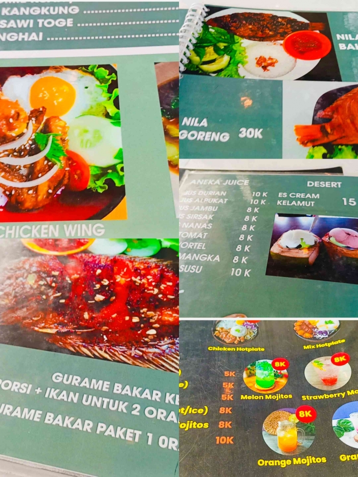Daftar menu yang bisa dipilih (Dokumentasi pribadi: Isti Yogiswandani)