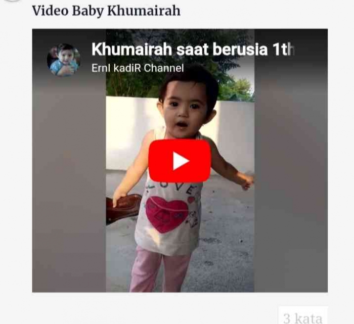 Baby Khumairah Usia 1 Tahun