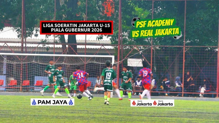 PSF Academy pesta gol di gawang Real Jakarta di Liga Soeratin Jakarta U-15 Piala Gubernur 2026. Foto: Isson Khairul
