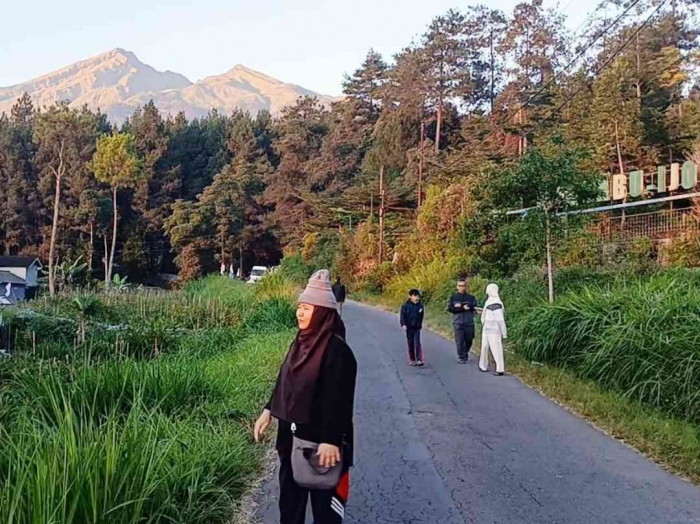 Pesona Merbabu dari Tanah Batur: Daya Magis Views di Pagi Cerah(Dokumentasi pribadi: Isti Yogiswandani)
