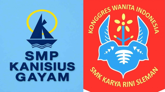 (logo SMP Kanisius dan SMK Karya Rini, dokpri)