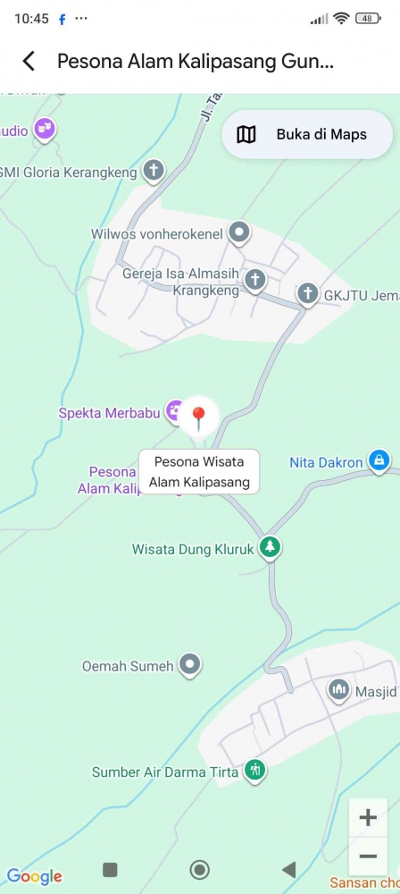 Spekta Merbabu, Pesona Wisata Alam Kalipasang, dan Wisata Dung Kluruk lokasi nya berdekatan, bisa dinikmati dalam sehari(Dokumentasi google maps)