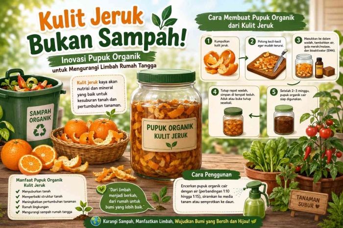 Kulit jeruk termasuk limbah organik yang kaya akan unsur hara. (Sumber foto: Jandris_Sky/Gemini)