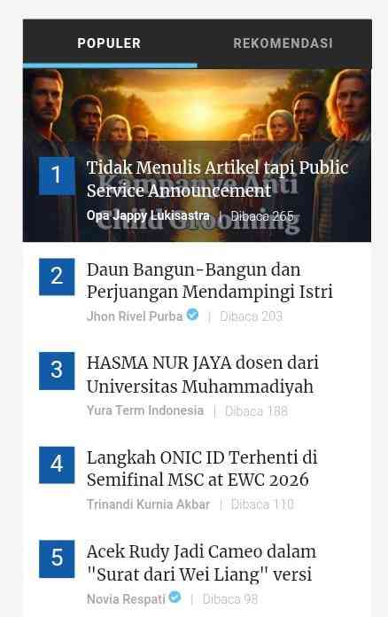 Tangkapan Layar Kompasiana | Opa Jappy