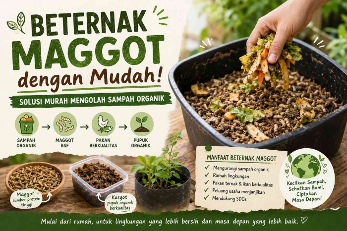 Jika dikelola dengan baik, sampah organik justru dapat diubah menjadi sesuatu yang bermanfaat untuk beternak maggot. (Sumber foto: Jandris_Sky/Gemini)