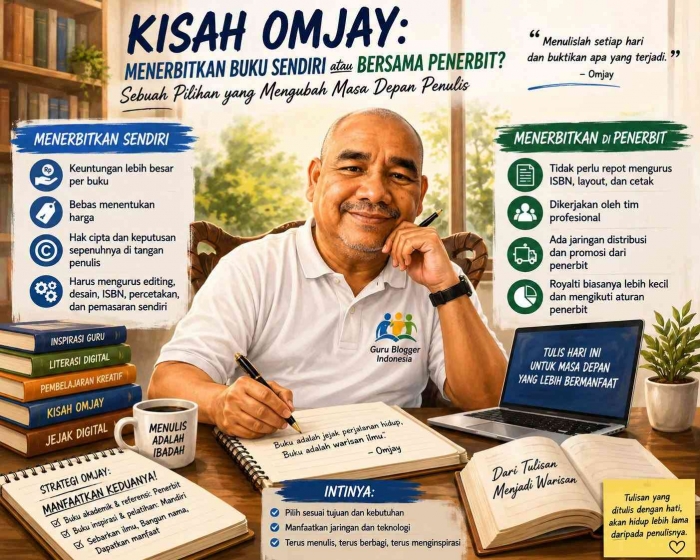kisah Omjay menerbitkan buku/dokpri