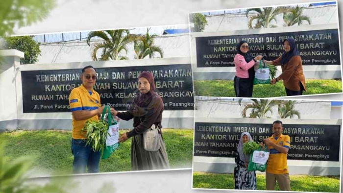Pembagian sembako oleh jajaran pegawai rutan pasangkayu