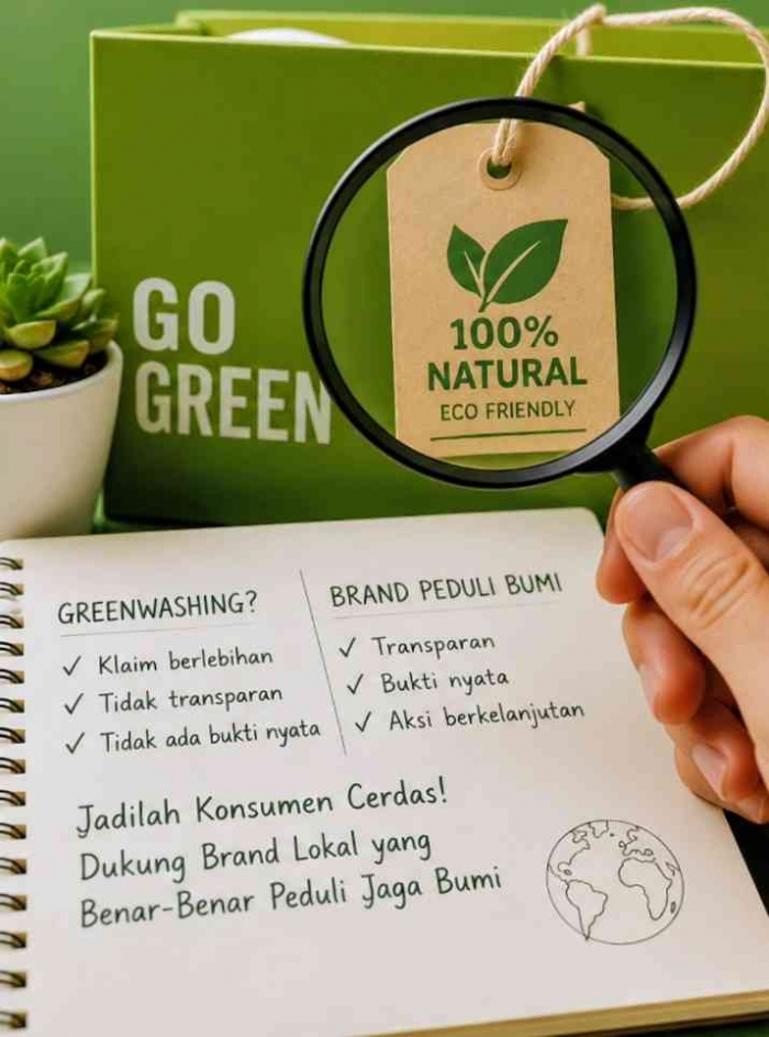 Kenali greenwashing dan dukung brand lokal yang membuktikan kepeduliannya melalui aksi nyata menjaga bumi. (Sumber foto: Jandris_Sky/Gemini)