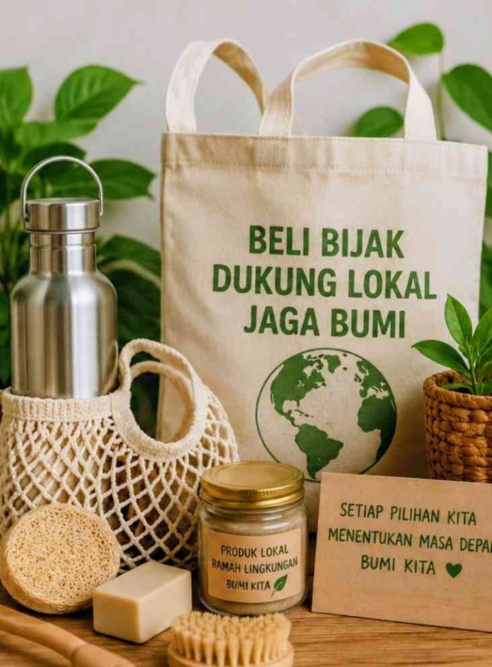 Memilih produk ramah lingkungan bukan sekadar melihat label hijau. Kenali greenwashing dan dukung brand lokal. (Sumber foto: Jandris_Sky/Gemini)
