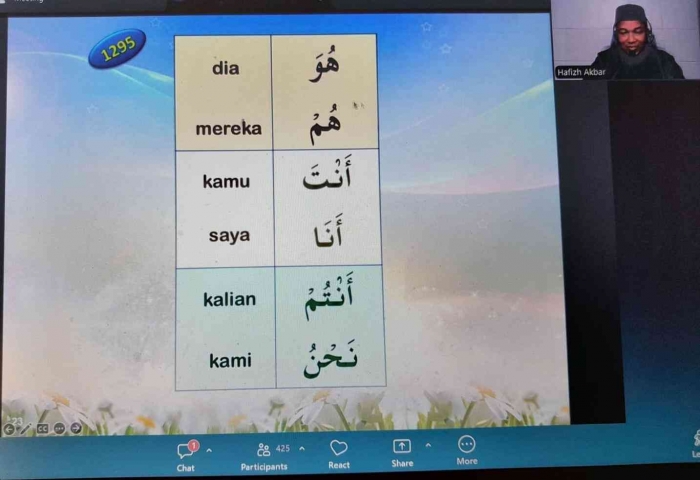 Tangkapan layar materi Zoom belajar Bahasa Arab (dokpri)