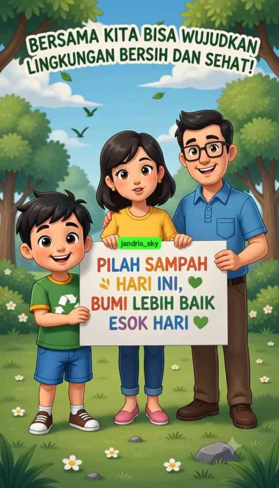 Pilah sampah dari rumah, untuk lingkungan bersih dan sehat. (Sumber foto: Jandris_sky/Gemini)