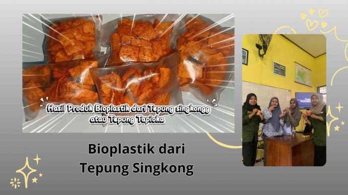 Potret hasil bioplastik dari tepung singkong (dokumentasi pribadi)