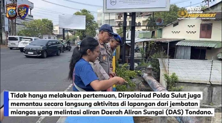 Sampah Sungai Ancaman Laut, Dirpolairud Polda Sulut Pantau River Barrier