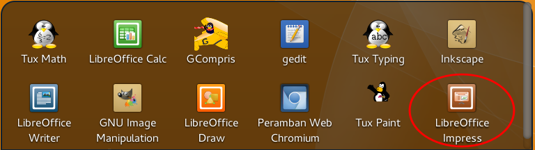 Membuka LibreOffice Impress pada Distro BlankOn