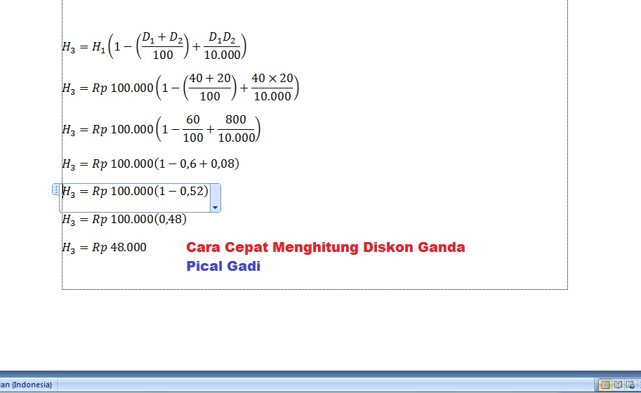 Cara Menghitung Diskon 50 + 20 / Cara Cepat Menghitung Diskon Ganda ...