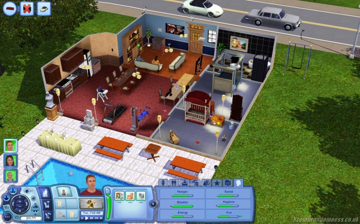 Tampilan game The Sims 3 yang merupakan game simulasi manusia