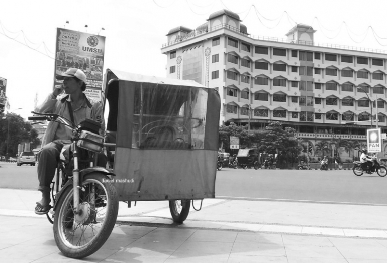 Becak motor di Medan (Dokumentasi Pribadi)