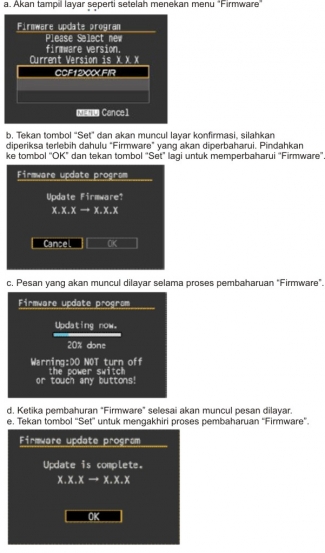 cara update firmware pada kamera canon