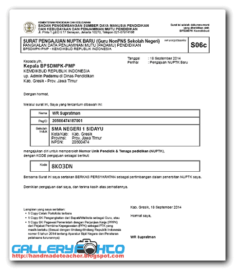 Pengajuan Nuptk Non Pns Tahun Pelajaran 2015 2016 Di Padamu